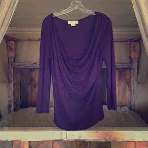 Purple Long Sleeve Cowl Neck shirt